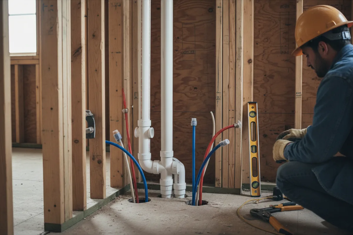 Drain and supply rough-in during Garbage Disposal Repair in Slatedale